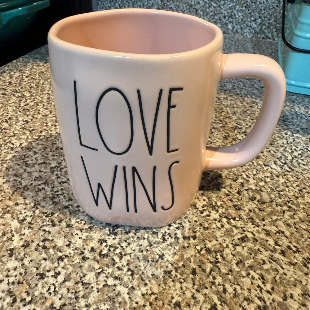 Rae Dunn Pink 'Love Wins' Mug - NWOT